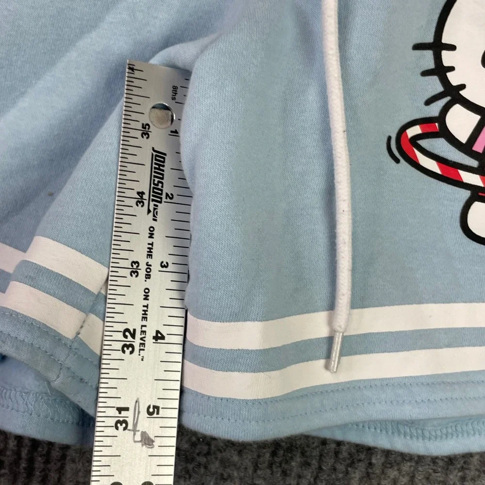 Hello Kitty Sweat Short Women XL Blue Sanrio Fleece Lined Lounge Hula Hoop Sport